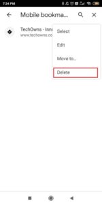 Bookmark in Chrome Android