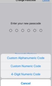 Choose Passcode Format