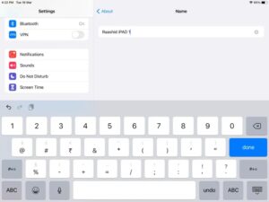 Rename or Change your iPad Name