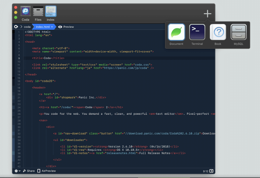 html редактор для mac
