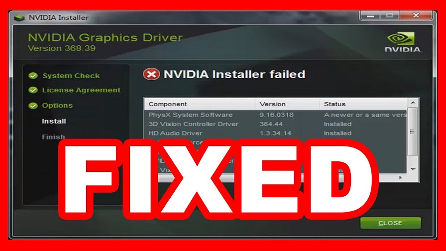 NVIDIA Installer Failed