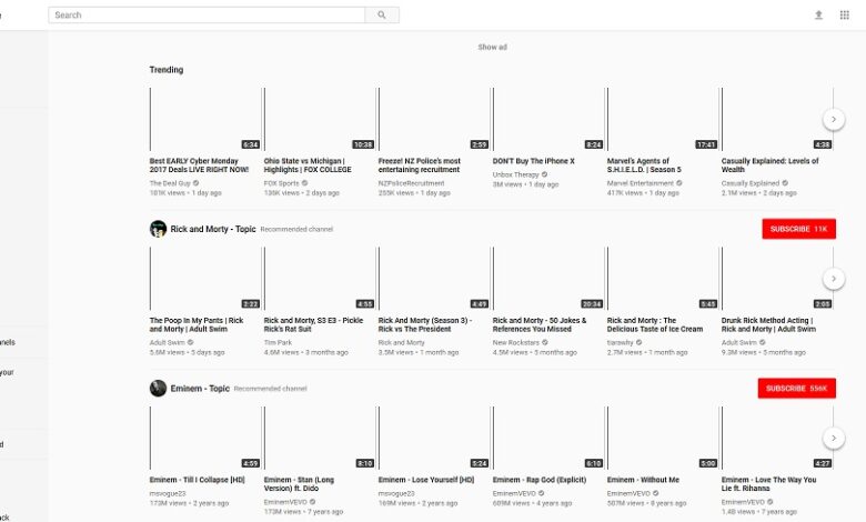 Youtube Thumbnails Not Showing